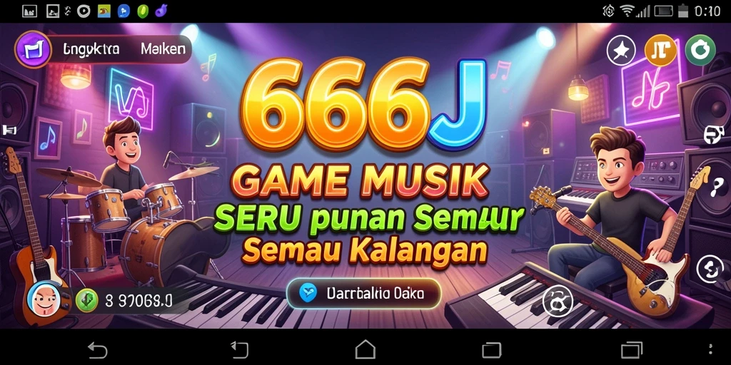 Tampilan gameplay 666J yang menampilkan interaksi musik yang seru.