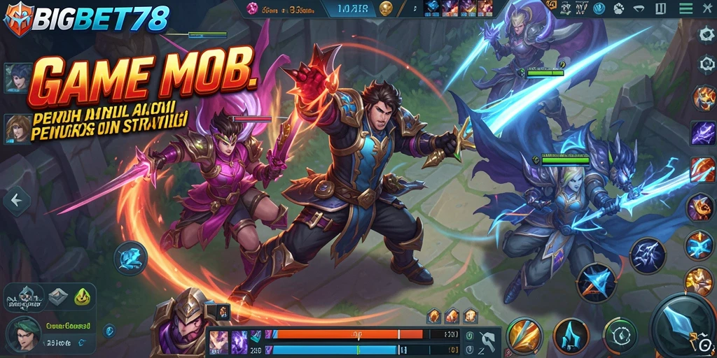 Screenshot utama menunjukkan pertempuran strategis dalam BIGBET78.