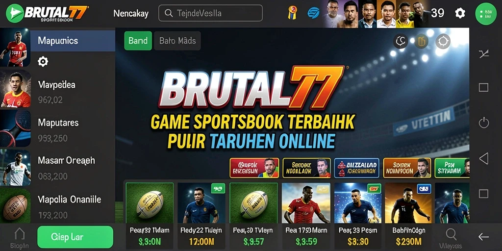 Tangkapan layar menampilkan taruhan olahraga yang seru di BRUTAL77.