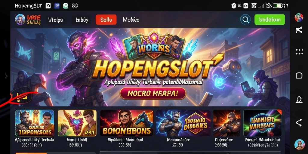 Tampilan layar utama HOPENGSLOT yang menampilkan fitur-fitur Utility.