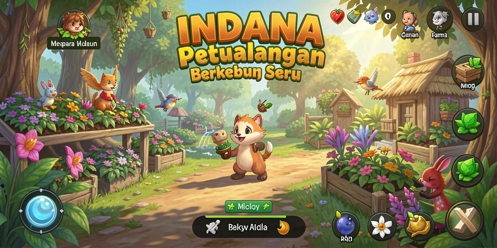 Tampilan dinamis dari gameplay berkebun yang menakjubkan.