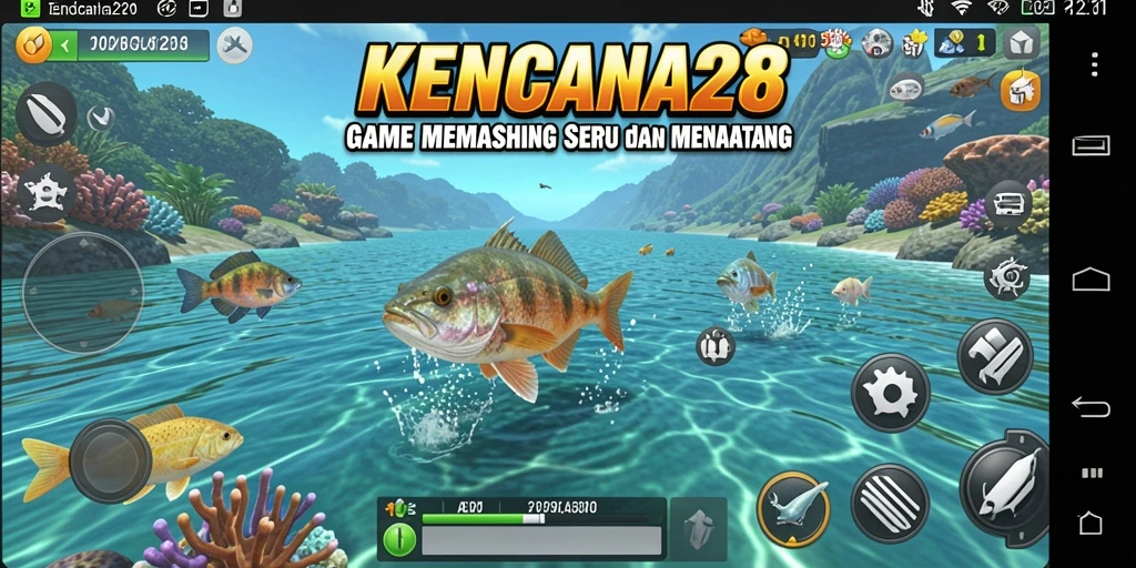 Gameplay memancing seru di KENCANA28 dengan berbagai jenis ikan.