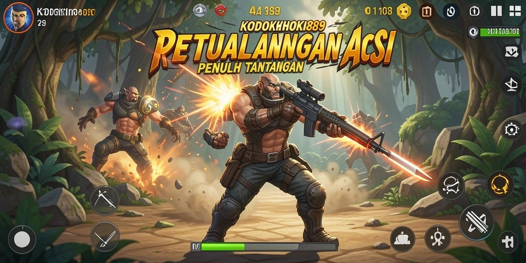 Tampilan permainan aksi yang mendebarkan dan penuh strategi.