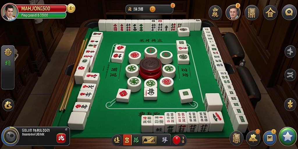Tangkapan layar MAHJONG500 menampilkan antarmuka permainan yang menggugah selera.