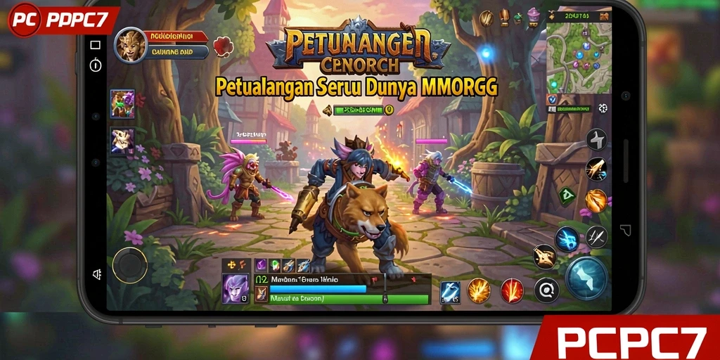 Gambar tampilan gameplay PCPC7 yang seru dalam genre MMORPG.