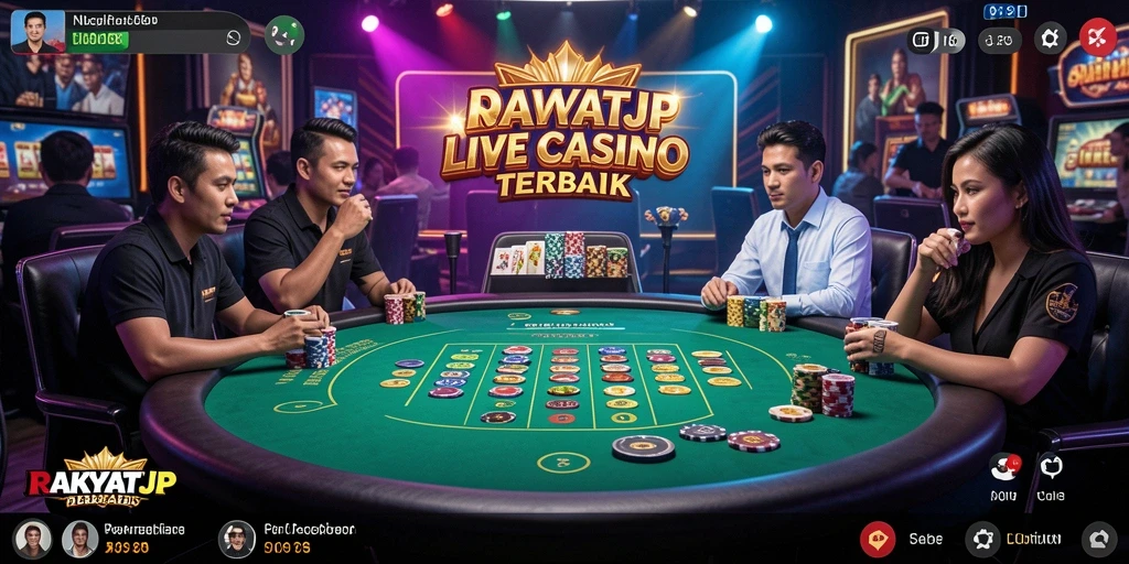 Gameplay menarik di aplikasi RAKYATJP dengan dealer langsung.