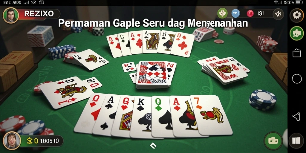 Tampilan gameplay seru dari REZIXO di Gaple.