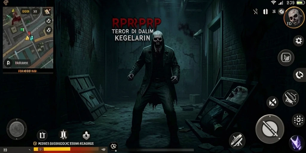 Gameplay menyeramkan RPRPRP saat menjelajahi kegelapan.