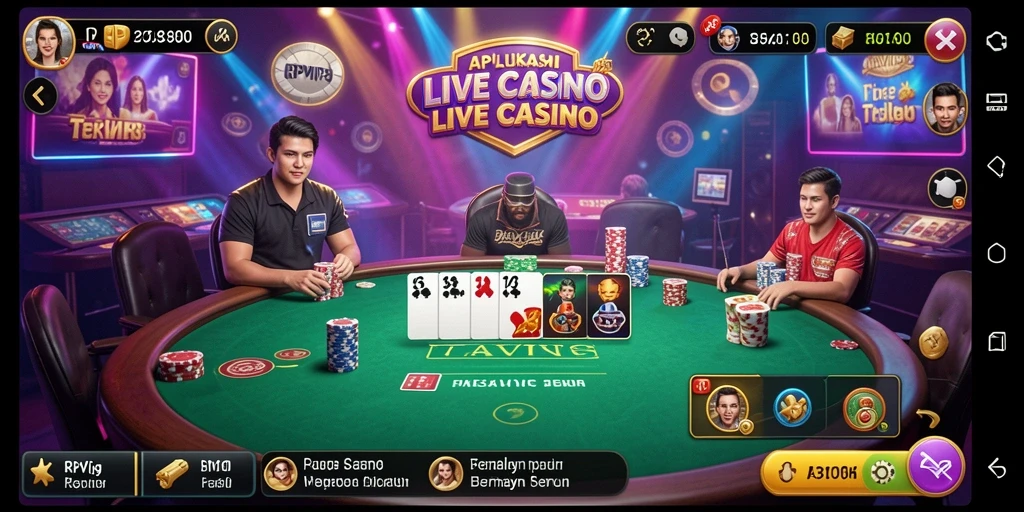 Tampilan permainan Live Casino yang mendebarkan di RPVIP8.