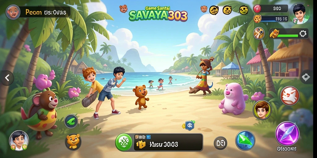 Tampilan gameplay SAVAYA303 yang ceria dan menghibur.