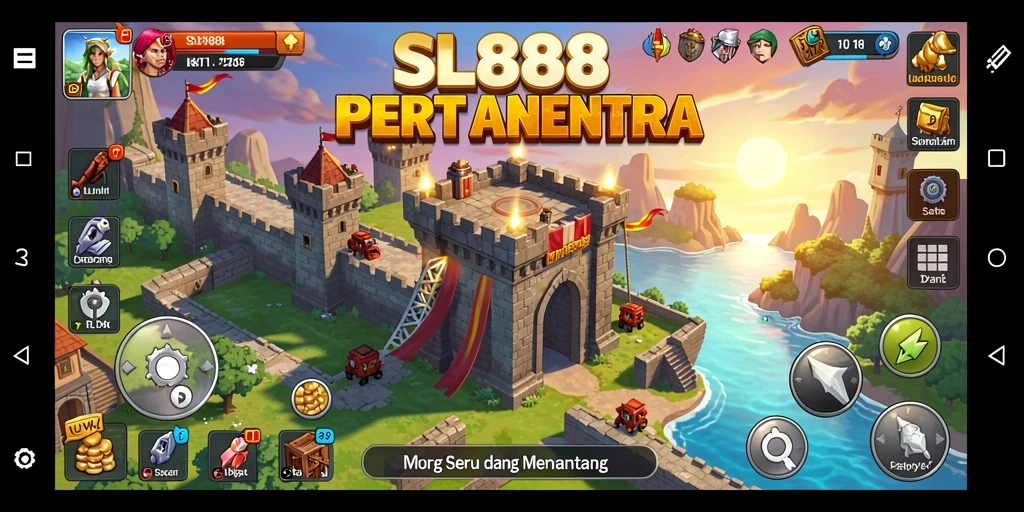 Tampilan gameplay menara pertahanan di SL888 yang seru dan menarik.