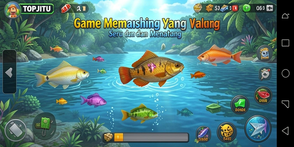 Gameplay memancing yang seru dan menantang di TOPJITU.